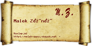 Malek Zénó névjegykártya
